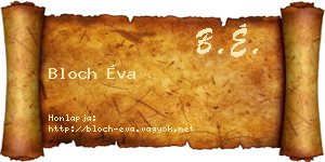 Bloch Éva névjegykártya